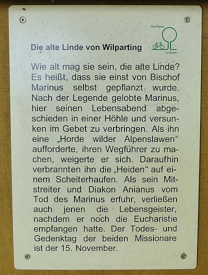 Wilparting>St. Marianus-Linde>Schild