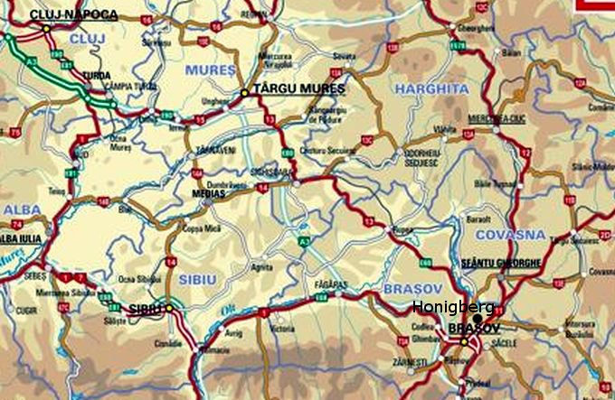 RO:Honigberg>Kirchenburg>Karte
