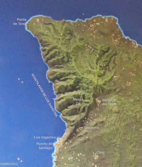 MACIZO DE TENO > Markant zu sehen der Steilküstenabschnitt