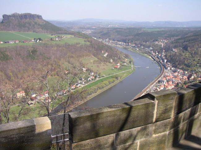 BERG LILIENSTEIN > Blick von der Burg Königstein über die Elbe