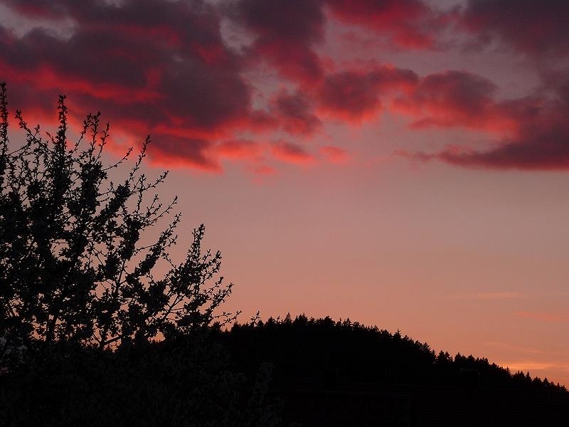 die die verschwundene Sonne färbt alles rot