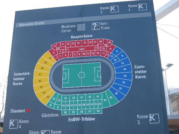 STUTTGART-BAD CANNSTADT > Gottlieb-Daimler-Stadion > Übersichtstafel