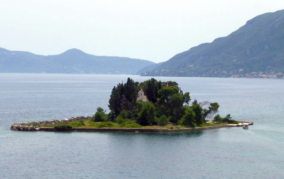 GR:Korfu>Kanoni>Blick auf die Mausinsel