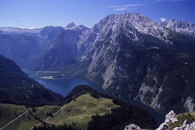 NATIONALPARK BERCHTESGADEN > Blick vom Jenner auf den Königssee und den Watzmann